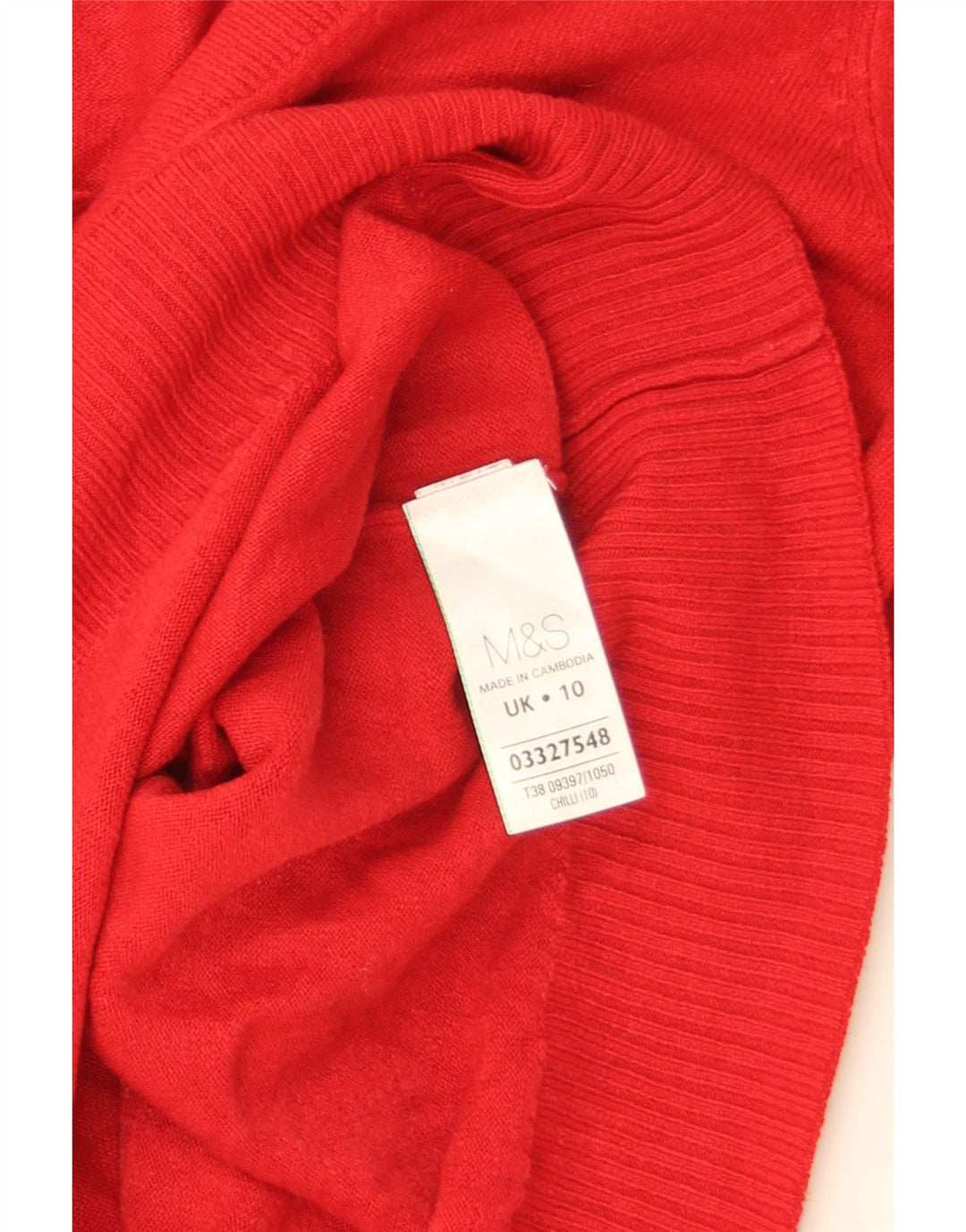 Marks & Spencer Womens V-Neck Jumper Sweater UK 10 Small Red Acrylic