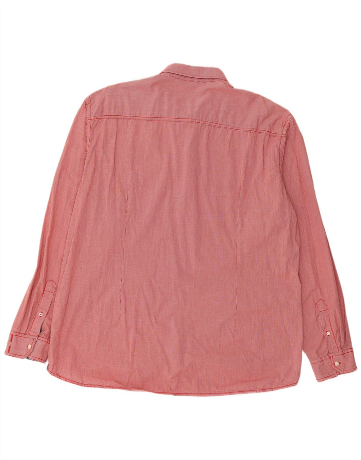 S.Oliver Mens Slim Fit Shirt 2XL Red Gingham Cotton