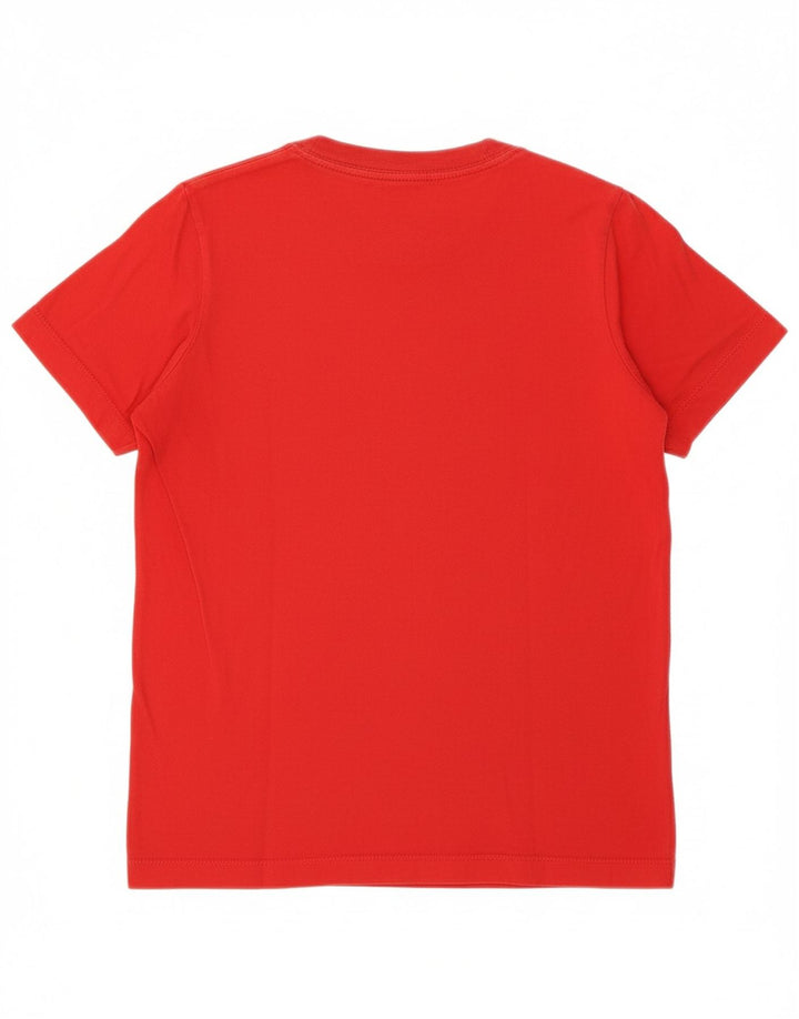 NIKE Womens T-Shirt Top UK 12 Medium Red Cotton
