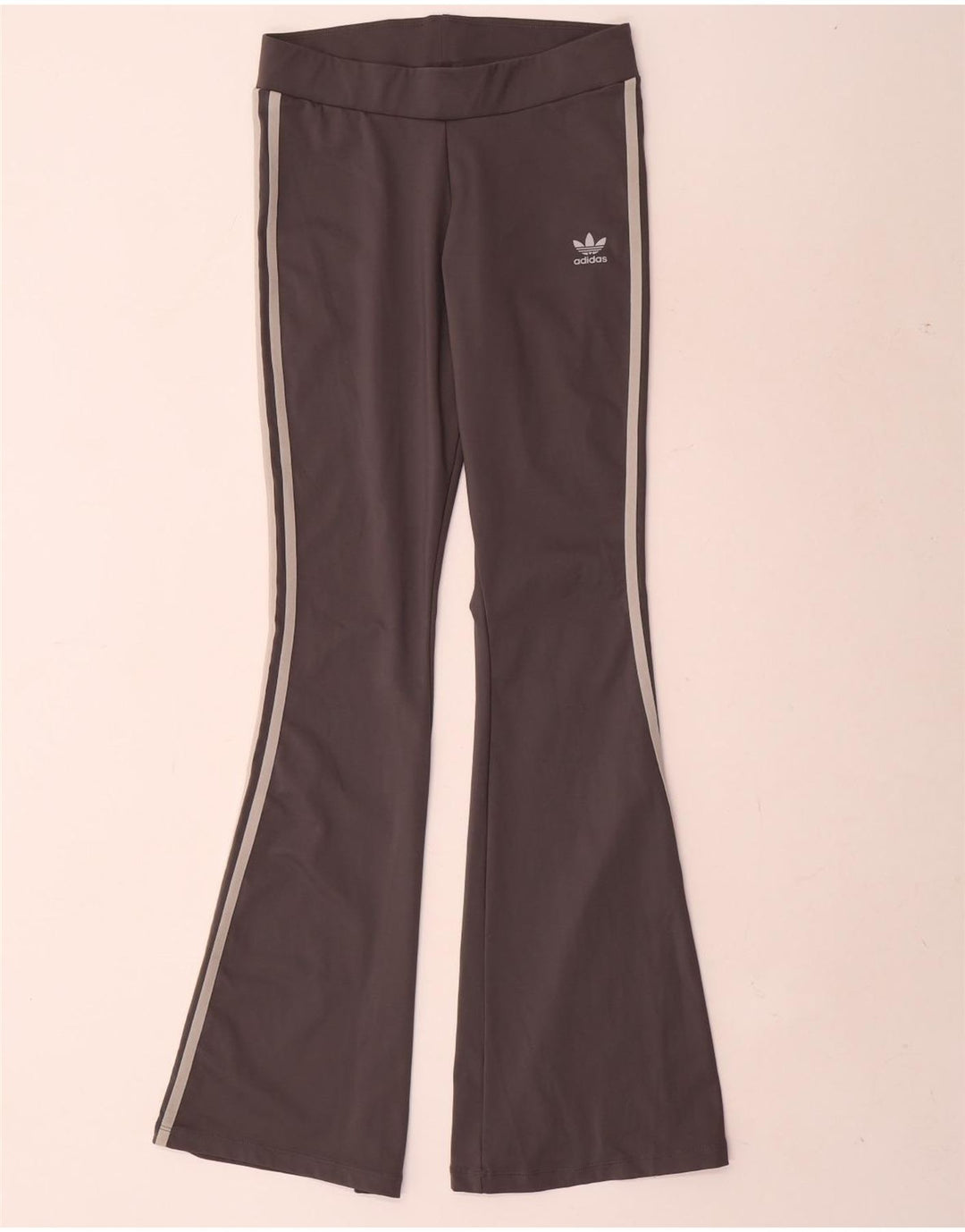 Adidas Womens Flare Leggings UK 12 Medium Grey Polyester