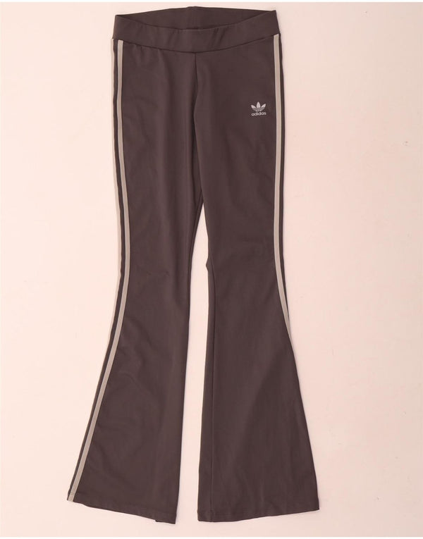 Adidas Womens Flare Leggings UK 12 Medium Grey Polyester