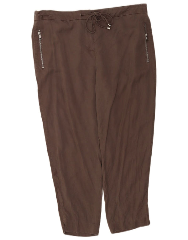 MINT VELVET Womens Cropped Trousers UK 18 XL W38 L26 Grey Lyocell