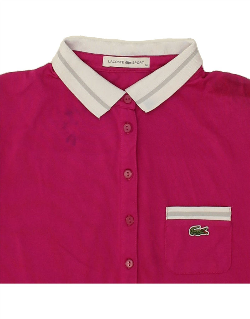 LACOSTE Womens Polo Shirt Size 38 Medium Pink Polyamide | Vintage Lacoste | Thrift | Second-Hand Lacoste | Used Clothing | Messina Hembry 