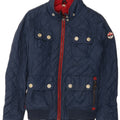 Superdry Womens Quilted Jacket UK 14 Medium Navy Blue Nylon