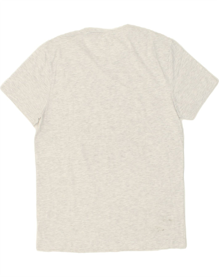 JULES Womens Graphic T-Shirt Top UK 12 Medium Grey Flecked Cotton Vintage Jules and Second-Hand Jules from Messina Hembry 