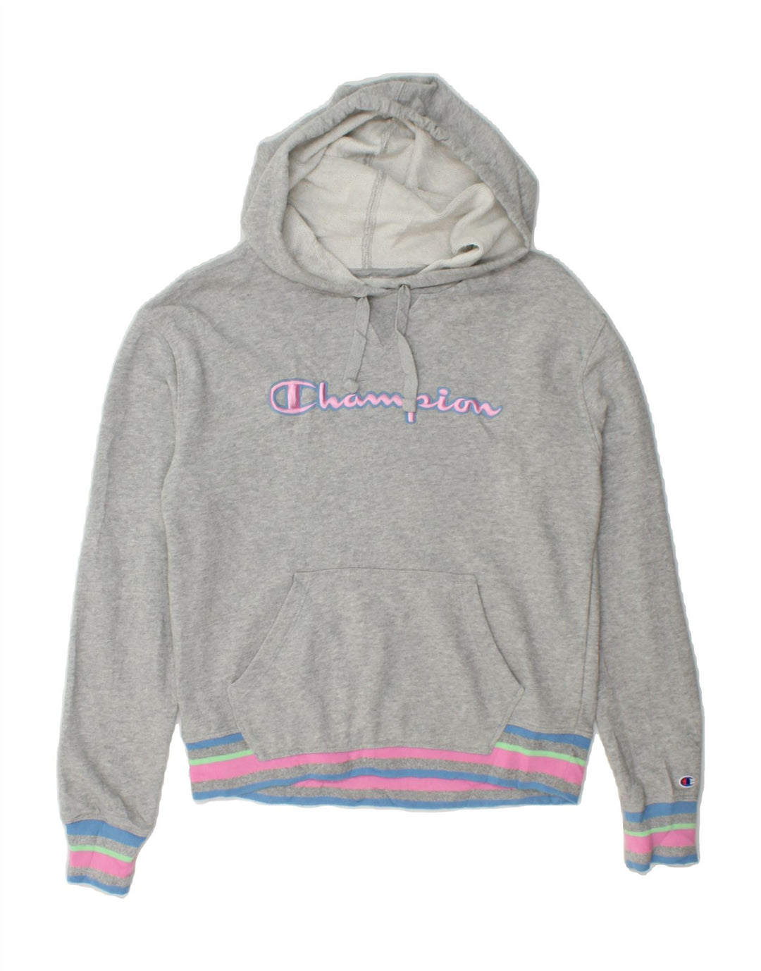 CHAMPION Womens Hoodie Jumper UK 10 Small Grey Cotton Vintage Champion and Second-Hand Champion from Messina Hembry 