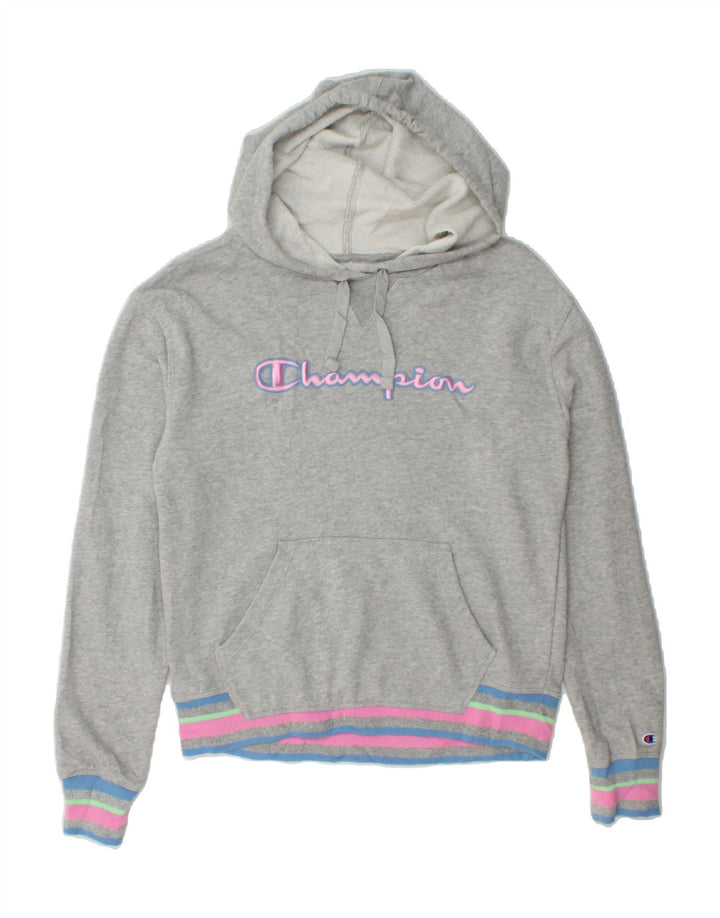 CHAMPION Womens Hoodie Jumper UK 10 Small Grey Cotton Vintage Champion and Second-Hand Champion from Messina Hembry 