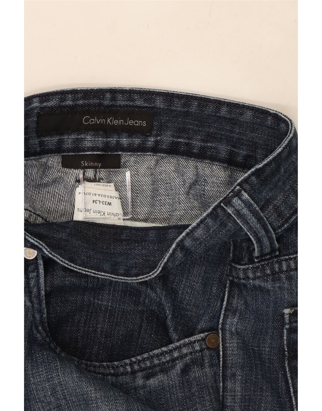 CALVIN KLEIN Womens Crop Skinny Jeans W33 L26 Blue