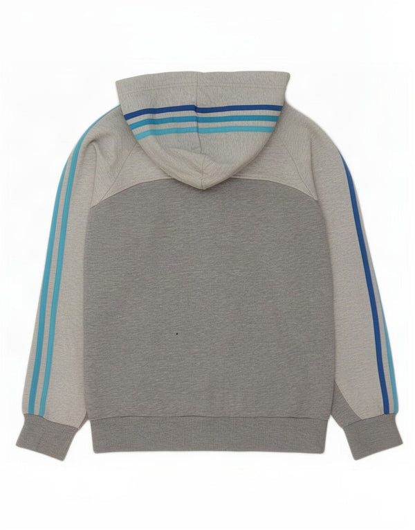 Adidas Mens Zip Hoodie Sweater Small Grey Flecked Cotton