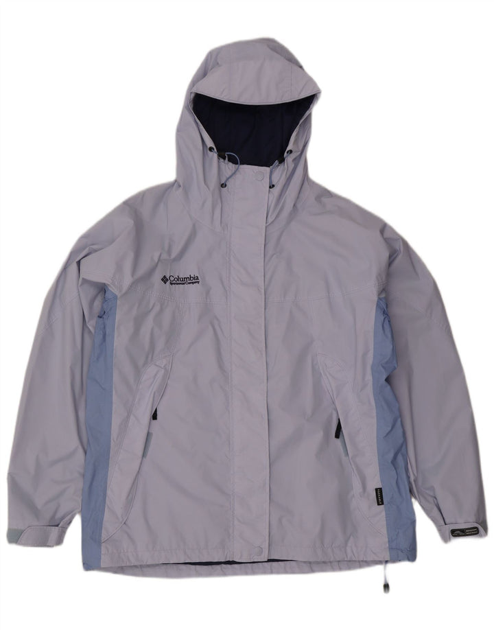 Champion Womens Oversized Hooded Rain Jacket UK 18 XL Blue Colourblock