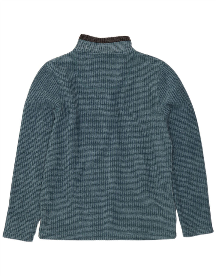 Weird Fish Mens Zip Neck Fleece Jumper Small Blue Polyester