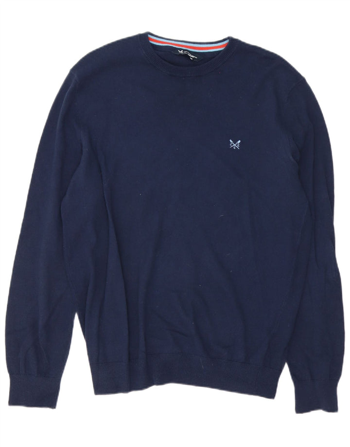 Crew Clothing Mens Crew Neck Jumper Sweater Medium Navy Blue Cotton