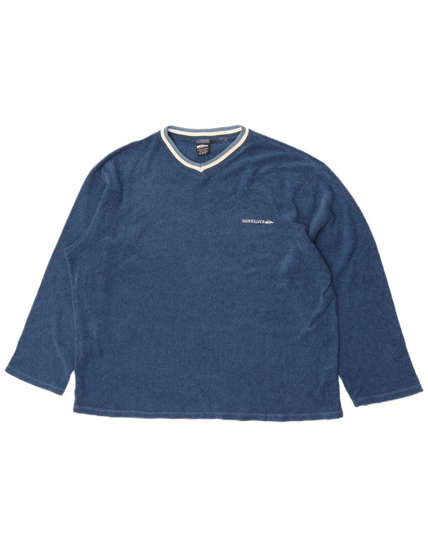Quiksilver Mens Fleece Jumper 2XL Blue Polyester