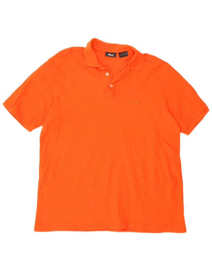 Fila Mens Polo Shirt Large Orange Cotton