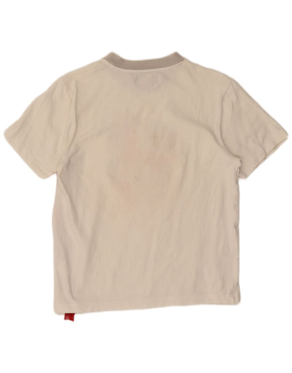 Wrangler Womens Graphic T-Shirt Top UK 12 Medium White Colourblock Cotton