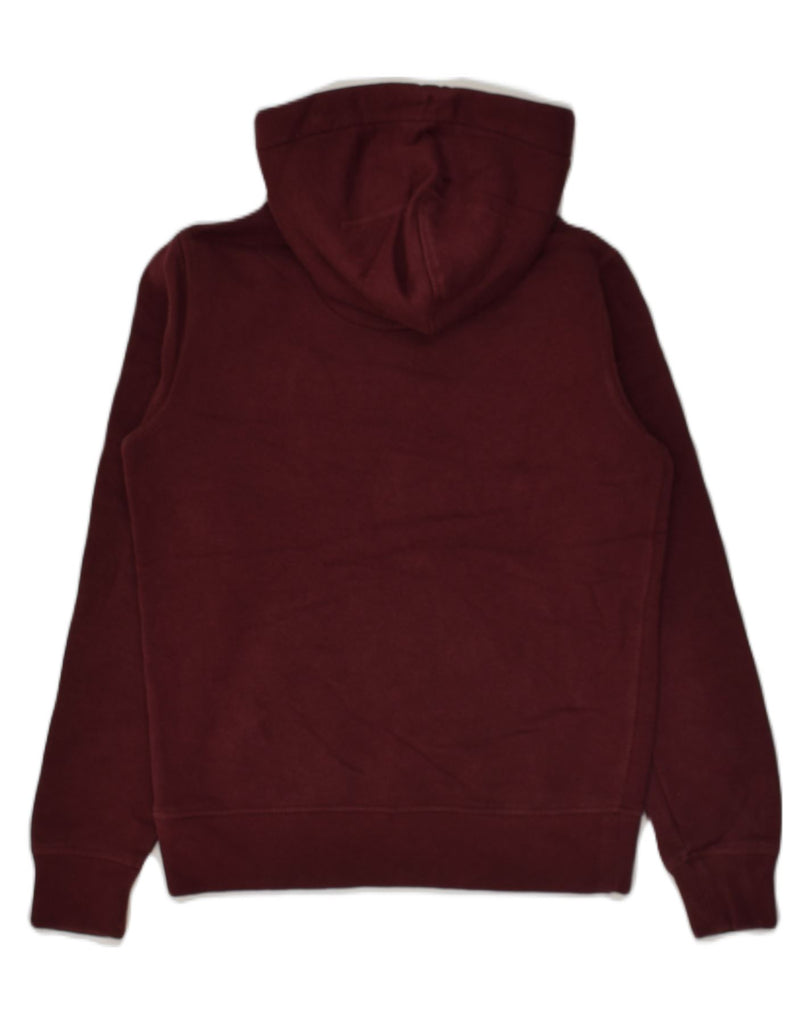 JACK WILLS Womens Loose Fit Graphic Hoodie Jumper UK 4 XS Burgundy Cotton | Vintage Jack Wills | Thrift | Second-Hand Jack Wills | Used Clothing | Messina Hembry 