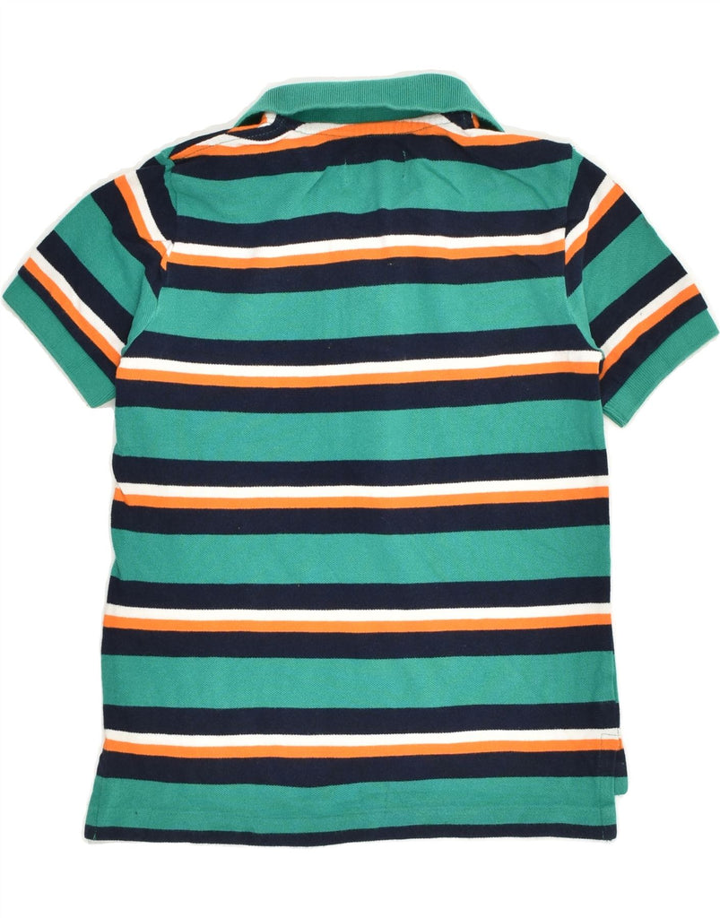 CHAPS Boys Polo Shirt 5-6 Years Green Striped Cotton | Vintage Chaps | Thrift | Second-Hand Chaps | Used Clothing | Messina Hembry 