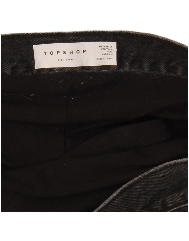 Topshop Womens Maternity Straight Jeans W28 L26 Black Viscose