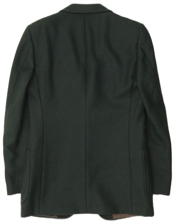 Facis Mens 2 Button Blazer Jacket UK 36 Small Green Wool