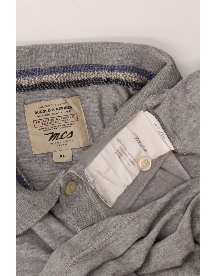 Marlboro Classics Mens Graphic Polo Shirt XL Grey Flecked Cotton