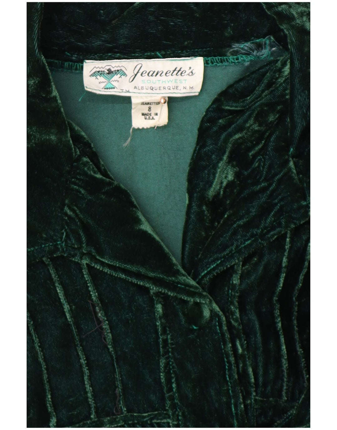 VINTAGE Womens Velvet Pullover Shirt US 8 Medium Green