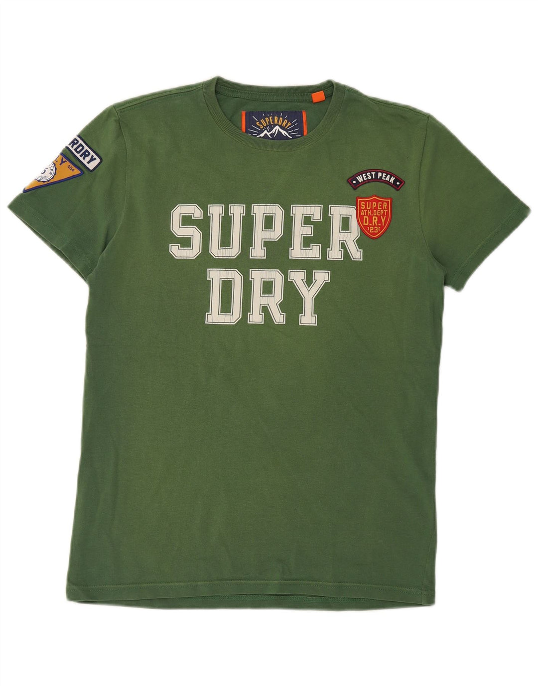 SUPERDRY Mens Graphic T-Shirt Top Small Green Cotton