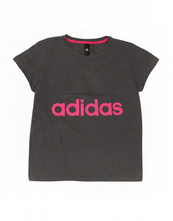 Adidas Womens Graphic T-Shirt Top UK 16/18 Large Grey Cotton
