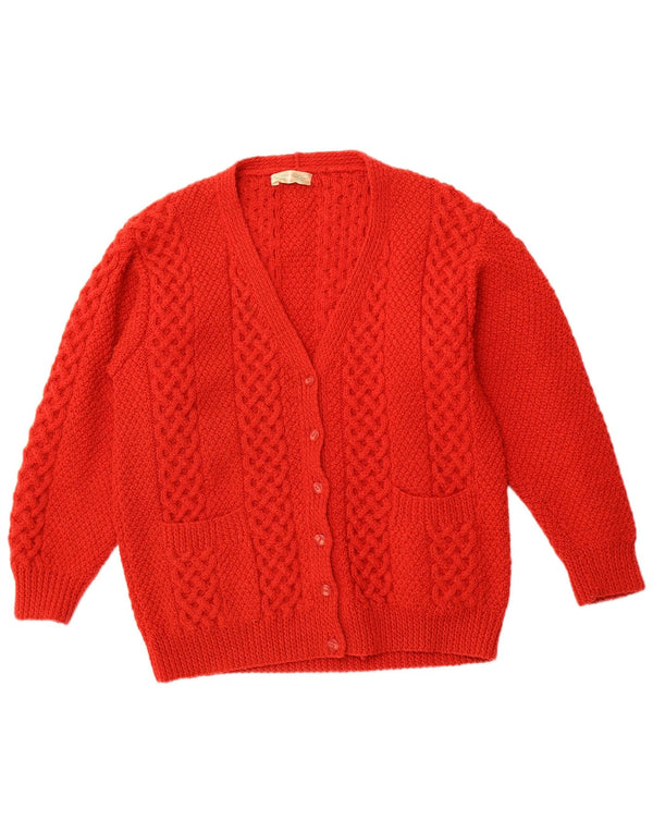 VINTAGE Womens Cardigan Sweater UK 16 Large Orange