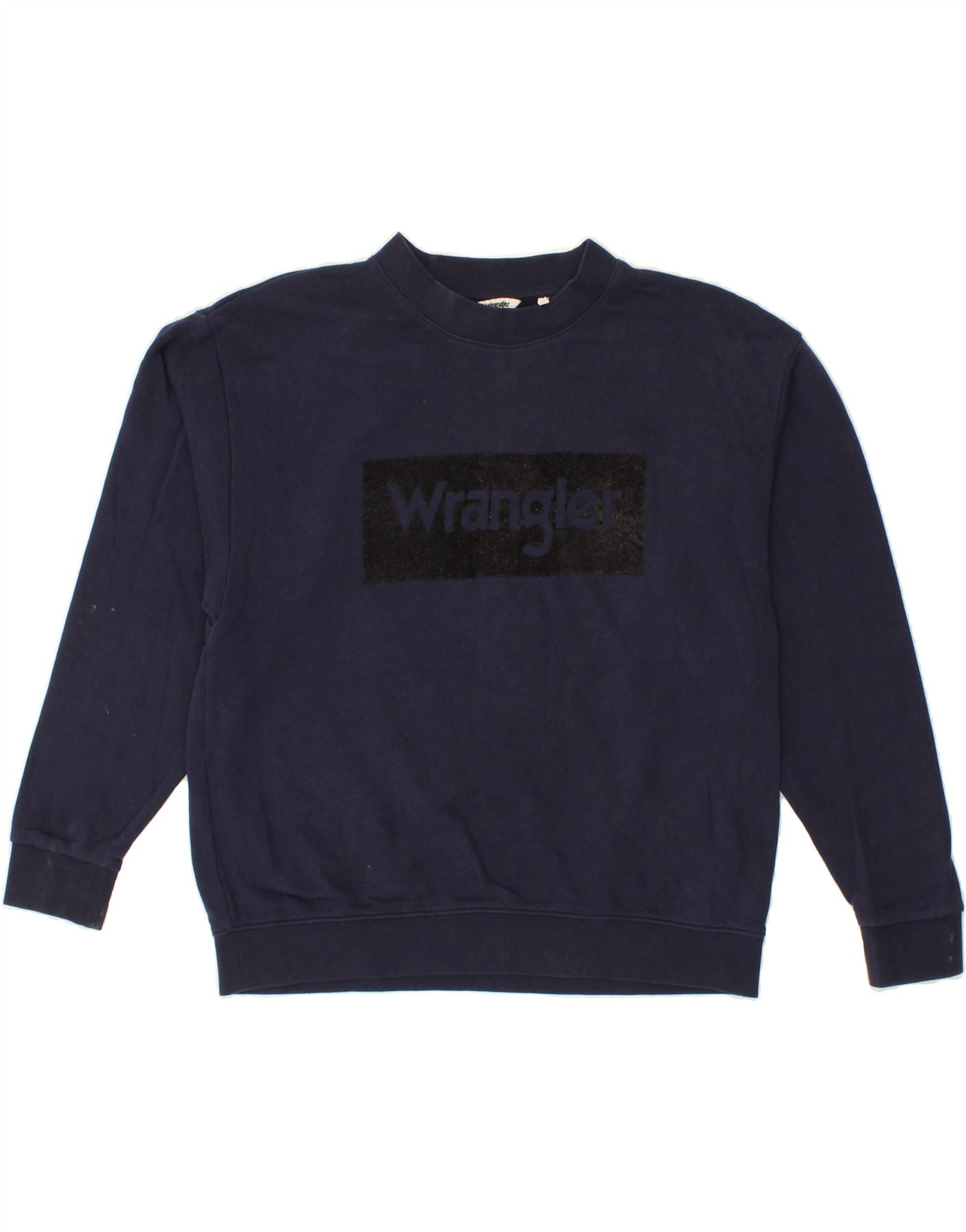 WRANGLER Mens Graphic Sweatshirt Jumper Medium Navy Blue Cotton