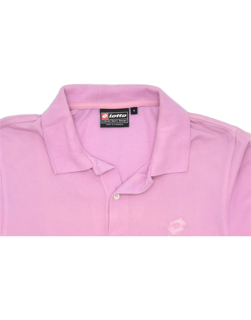 LOTTO Mens Polo Shirt Medium Pink Cotton | Vintage | Thrift | Second-Hand | Used Clothing | Messina Hembry 