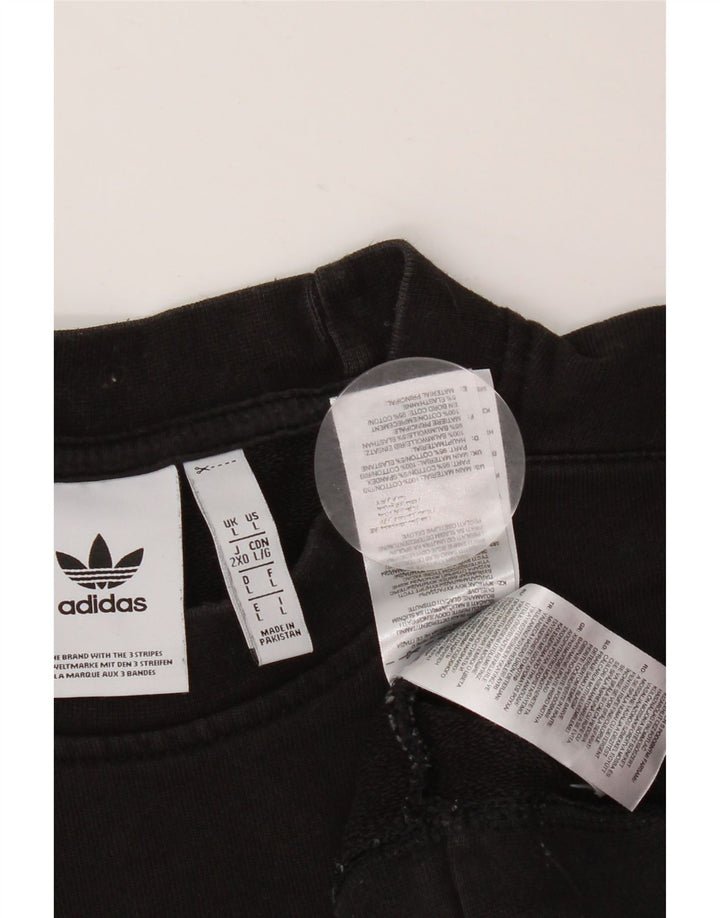 ADIDAS Mens Sweatshirt Jumper Large Black Cotton