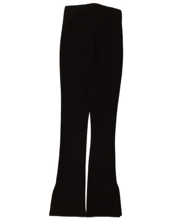 Zara Womens Flare Casual Trousers Small W26 L32 Black Polyester