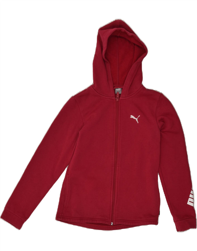 PUMA Girls Graphic Zip Hoodie Sweater 13-14 Years Red Cotton | Vintage Puma | Thrift | Second-Hand Puma | Used Clothing | Messina Hembry 