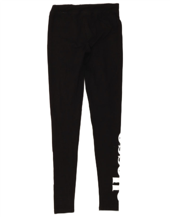 Ellesse Womens Graphic Leggings UK 8 Small Black Cotton