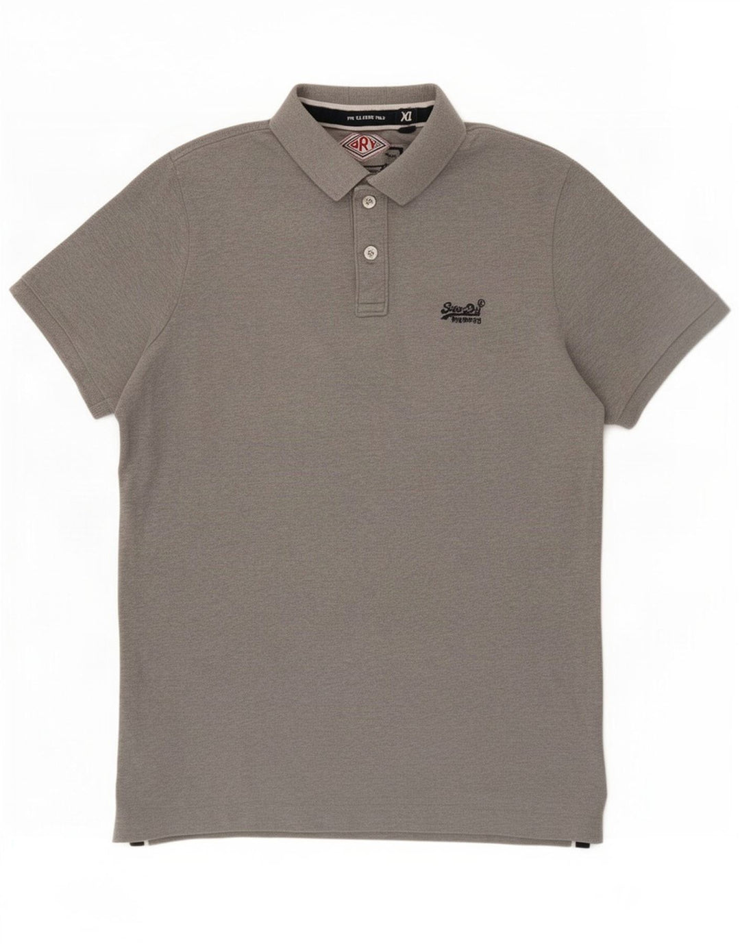 Superdry Mens Polo Shirt XL Grey Cotton