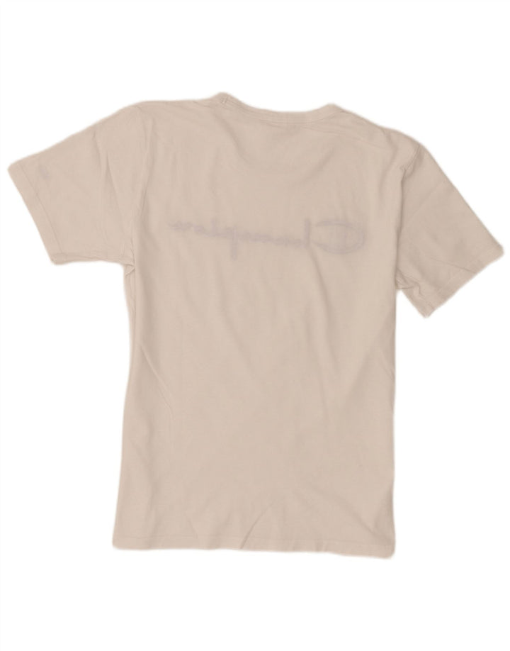 Champion Mens Graphic T-Shirt Top Medium White Cotton