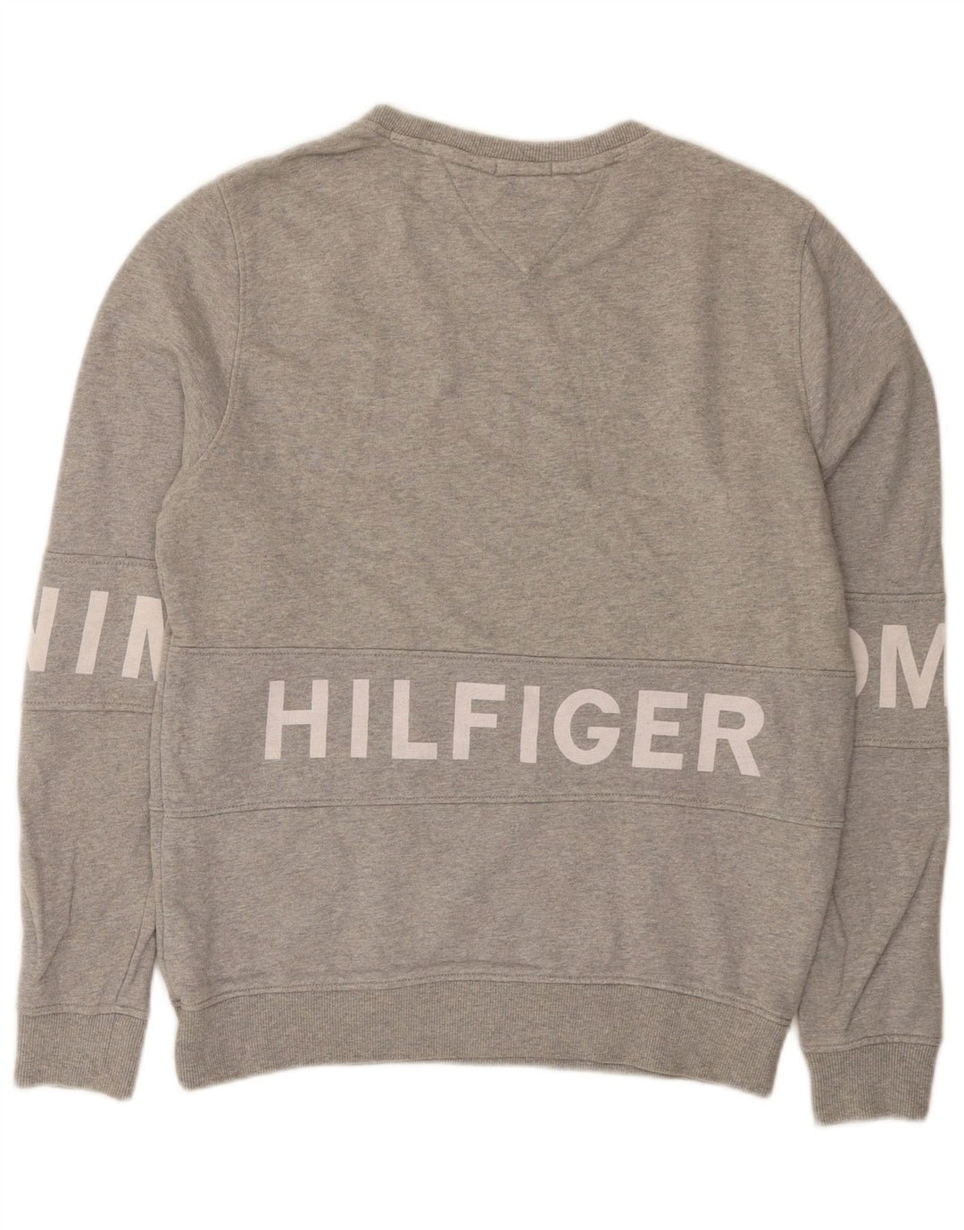 Tommy Hilfiger Mens Graphic Sweatshirt Jumper Medium Grey Cotton