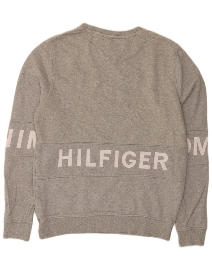 Tommy Hilfiger Mens Graphic Sweatshirt Jumper Medium Grey Cotton