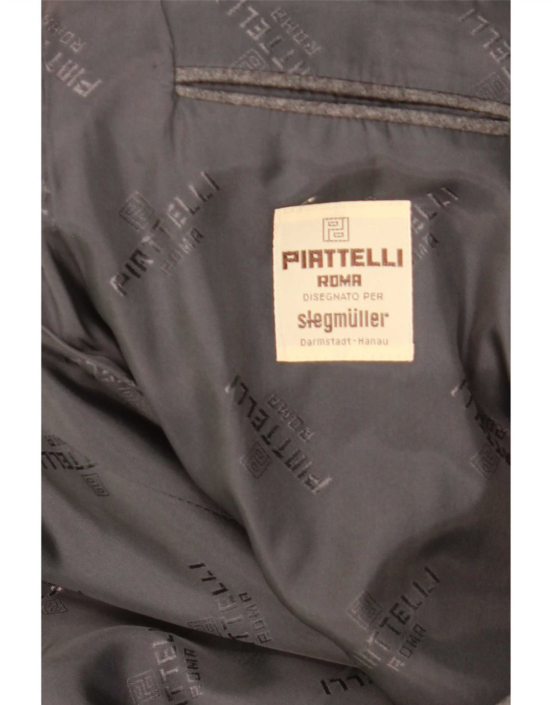 Piattelli Mens 2 Button Blazer Jacket UK 38 Medium Grey Virgin Wool