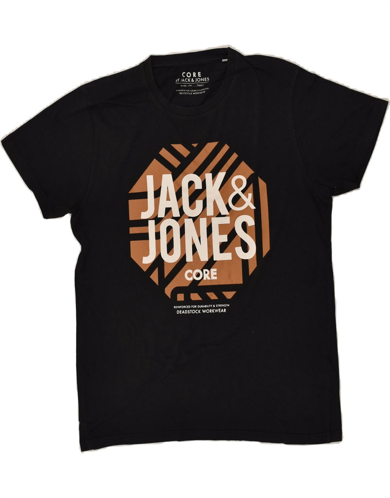 JACK & JONES Mens Graphic T-Shirt Top Large Black Cotton | Vintage Jack & Jones | Thrift | Second-Hand Jack & Jones | Used Clothing | Messina Hembry 