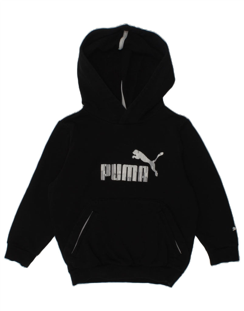 PUMA Boys Graphic Hoodie Jumper 3-4 Years Black | Vintage Puma | Thrift | Second-Hand Puma | Used Clothing | Messina Hembry 