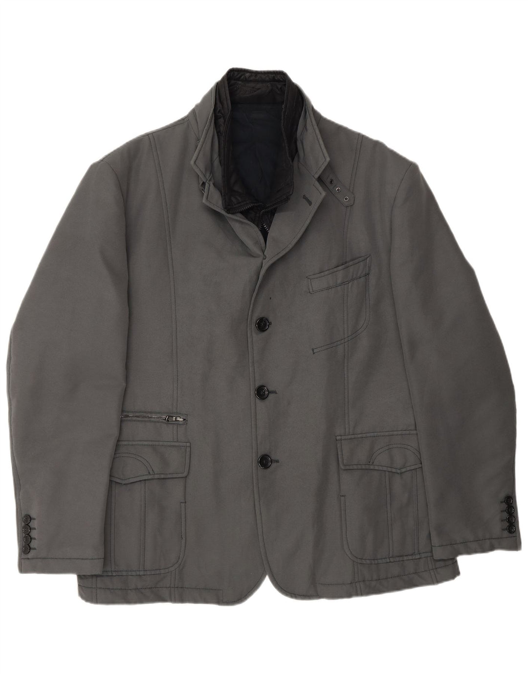Manuel Ritz Mens Utility Jacket UK 44 2XL Grey