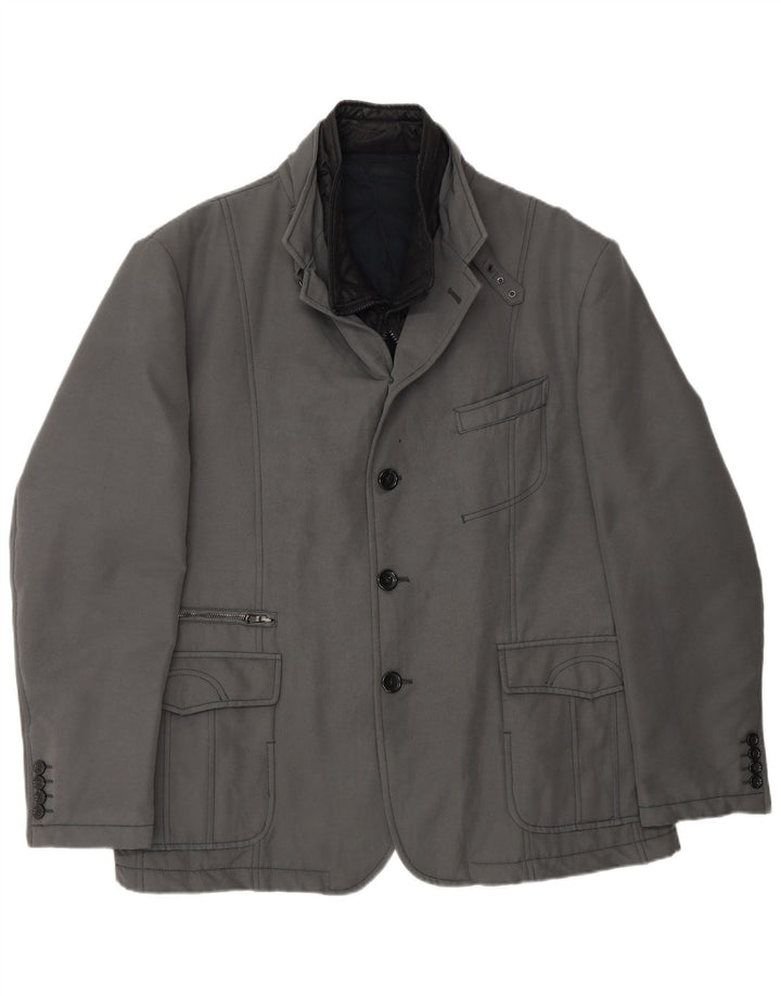 Manuel Ritz Mens Utility Jacket UK 44 2XL Grey