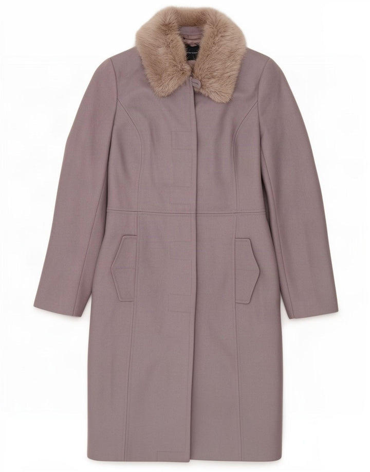 French Connection Womens Overcoat UK 8 Small Grey Virgin Wool