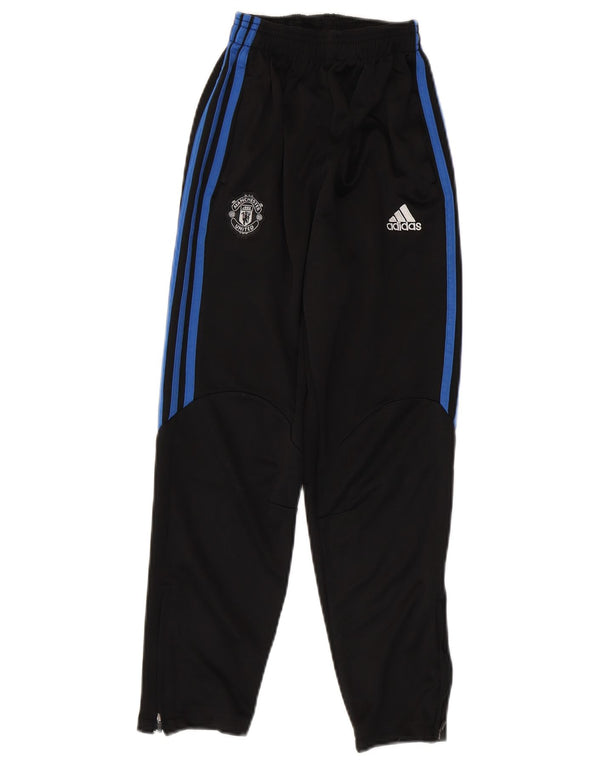 ADIDAS Boys Manchester United Graphic Tracksuit Trousers 15-16 Years Black