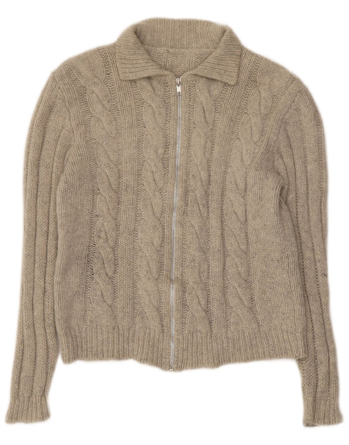 Vintage Womens Cardigan Sweater UK 10 Small Grey