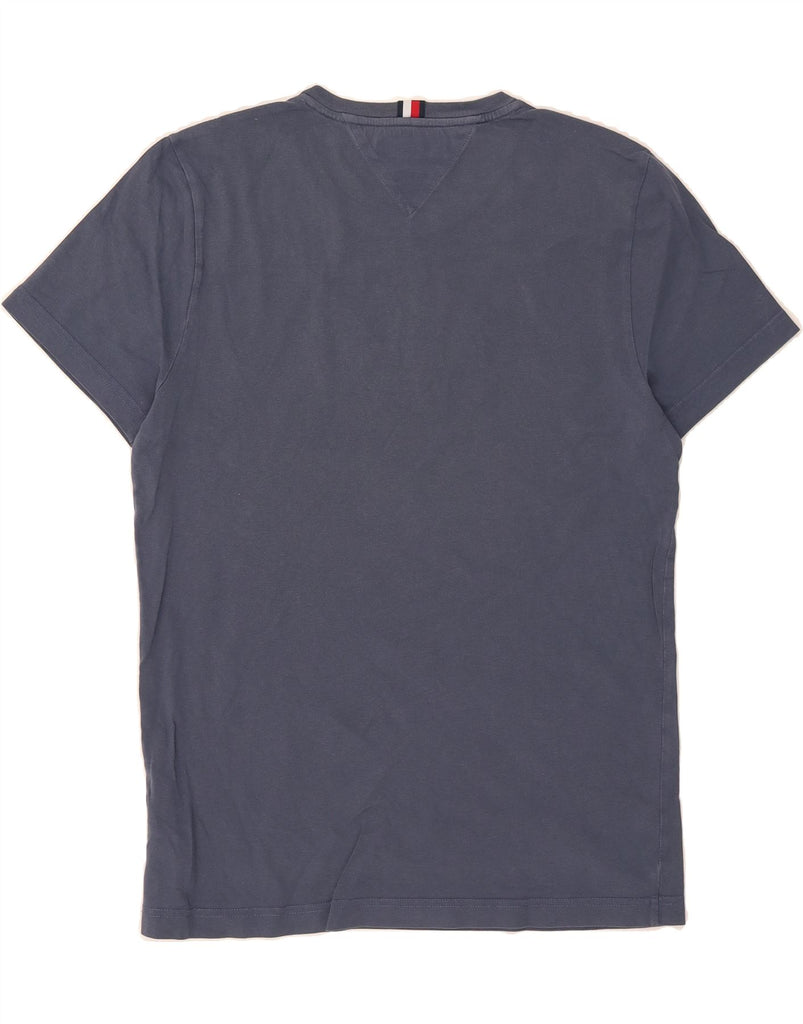 TOMMY HILFIGER Mens Graphic T-Shirt Top Medium Navy Blue Cotton Vintage Tommy Hilfiger and Second-Hand Tommy Hilfiger from Messina Hembry 