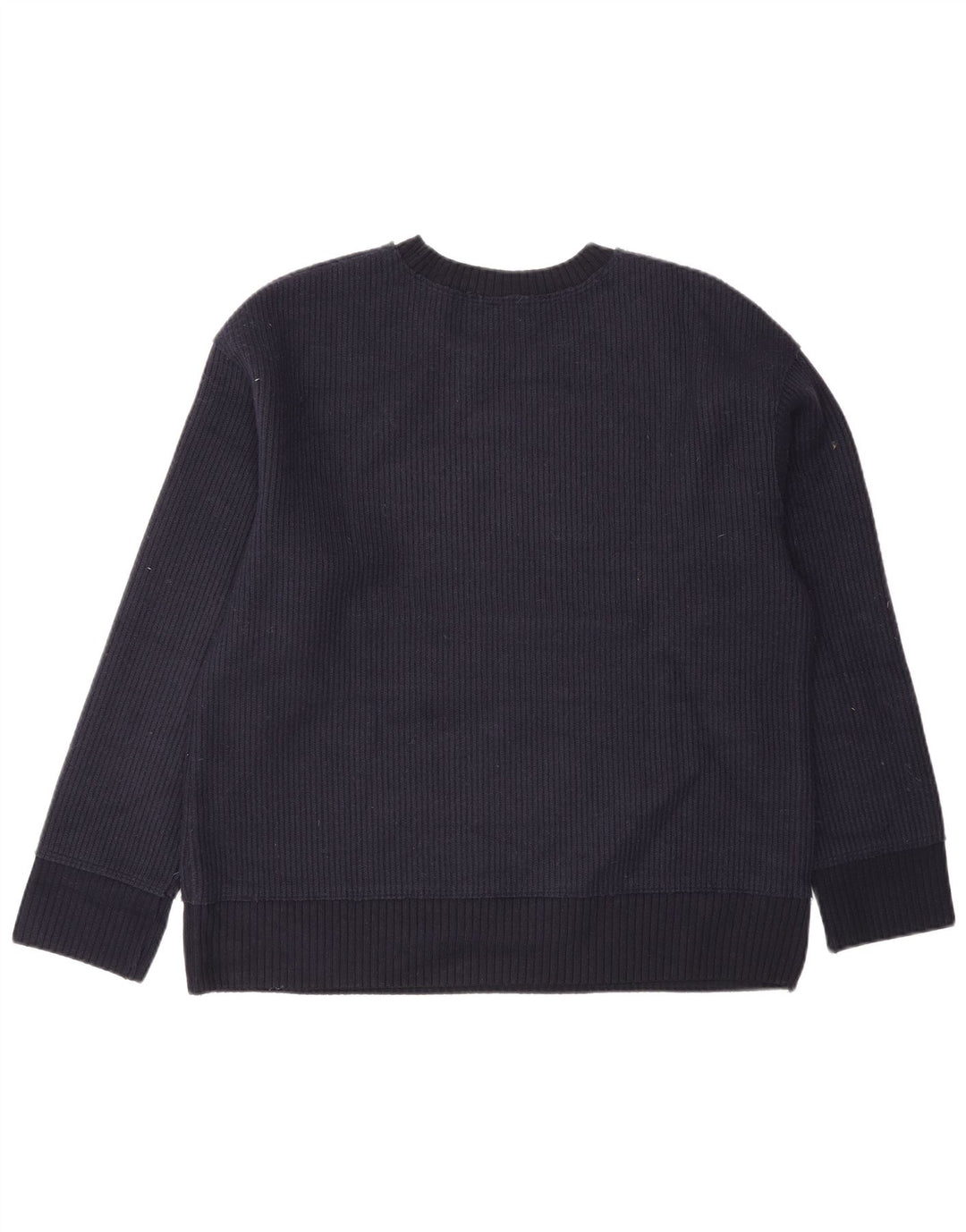 Zara Mens Crew Neck Jumper Sweater Small Navy Blue Viscose