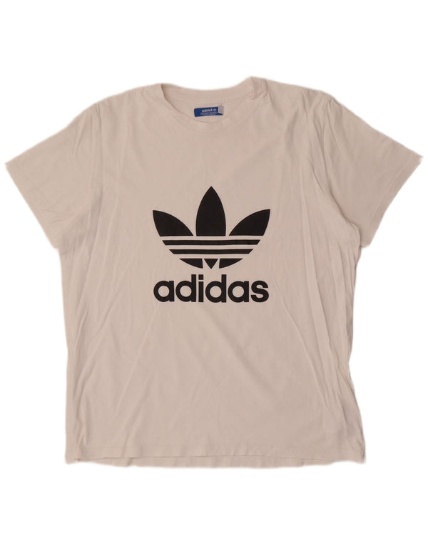 Adidas Mens Graphic T-Shirt Top XL White Cotton