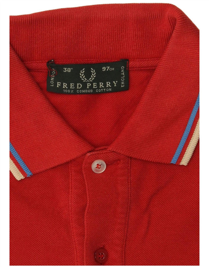 Fred Perry Mens Polo Shirt Small Red Cotton